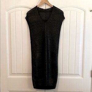Balenciaga Black Glossy Knit Sleeveless Women's Dress Size 38 US Size 6